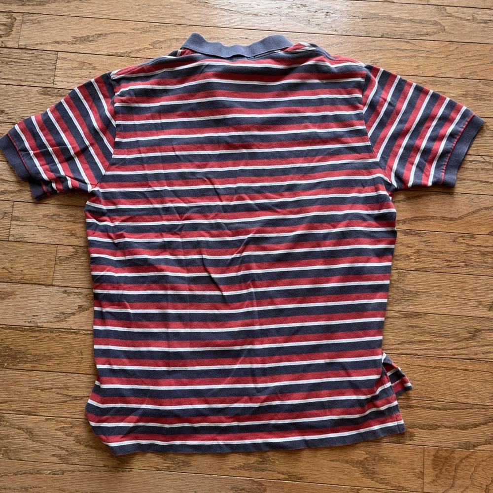 Vtg Polo Ralph Lauren Polo Shirt Men's XL Red Blue Striped Pony Bolivia - Picture 4 of 6